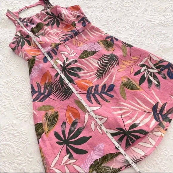NWOT Lulus Exotic Escape Pink Tropical Print Sleeveless Tie-Back Mini Dress - Picture 12 of 12